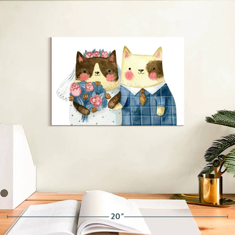 Brampt Cat Wedding, 8" H x 12" W