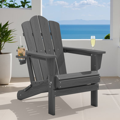 Chaise Adirondack pliante en PEHD Wolak avec porte-gobelet double