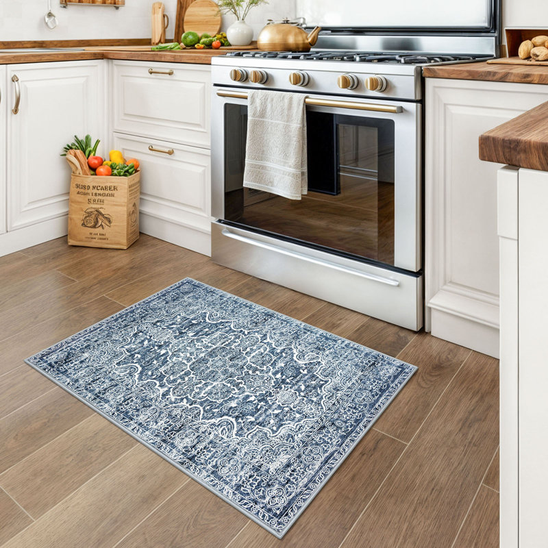 Area Rug Machine Washable Rugs with Rubber Backing for Living Room, Rectangle 2' x 3'