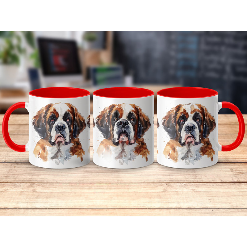 Ceramic Coffee Mug, Red, 3