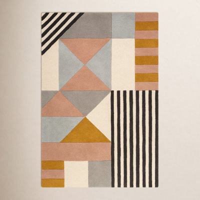 Laureate Cream Light Gray Hand-Tufted Wool Rug