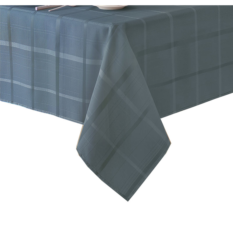 Ramiro Plaid Jacquard Square/Rectangle Tablecloth, 120" L x 60" W, Blue Shadow