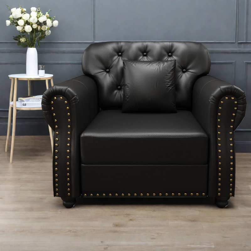 Canapés confortables en similicuir de style moderne Chesterfield de 41,3 pouces pour la maison