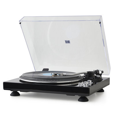 CrosAudio Vintage Belt-Drive Turntable with Bluetooth Output and AT-3600L Cartridge, Black