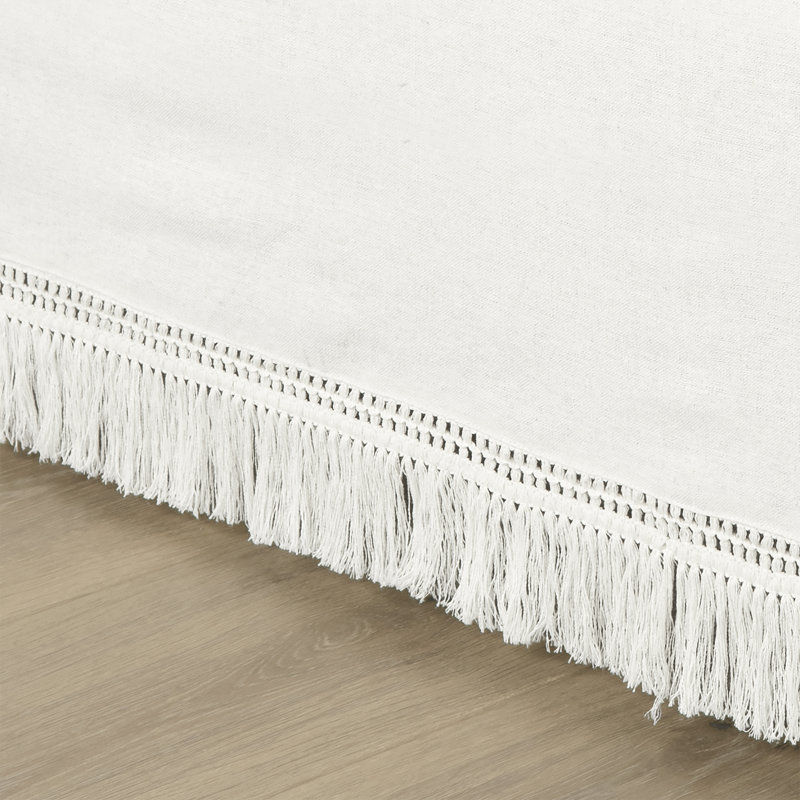 Pleated Bed Skirt, Queen, Pure white