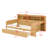 Wooden Daybed With Storage Shelves,Two Storage Drawers And Study Desk-1495720878
