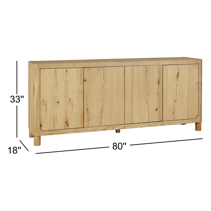 Orlando 4Dr Sideboard Light Brown, Natural