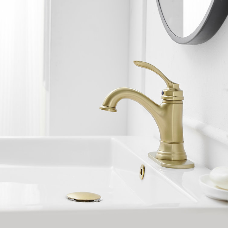 Single-Hole Single-handle Bathroom Faucet with Drain Assembly