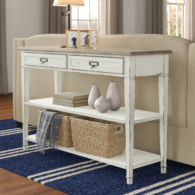 119.5cm Solid Wood Top Console Table