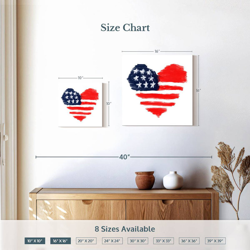 Borges Memorial Day Heart, 10" H x 10" W