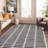 Bohemian Stripe Lines Shag Rug – White – Medium Pile, Textured Look, Easy To Clean-978657397
