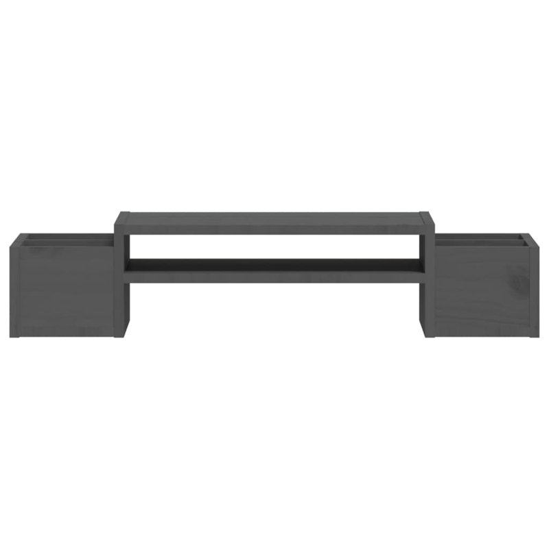 Kahan Wood Monitor Stand, 27.5 cm H x 70cm W x 15 cm D, Grey