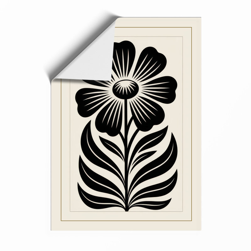 Stylized Flower Botanical - Framed Print, Unframed, A4 - 29.7 x 21.0 cm