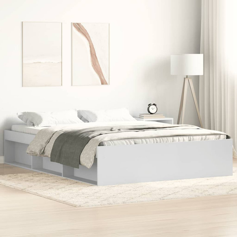 Afriani Storage Bed, Double (4'6), White