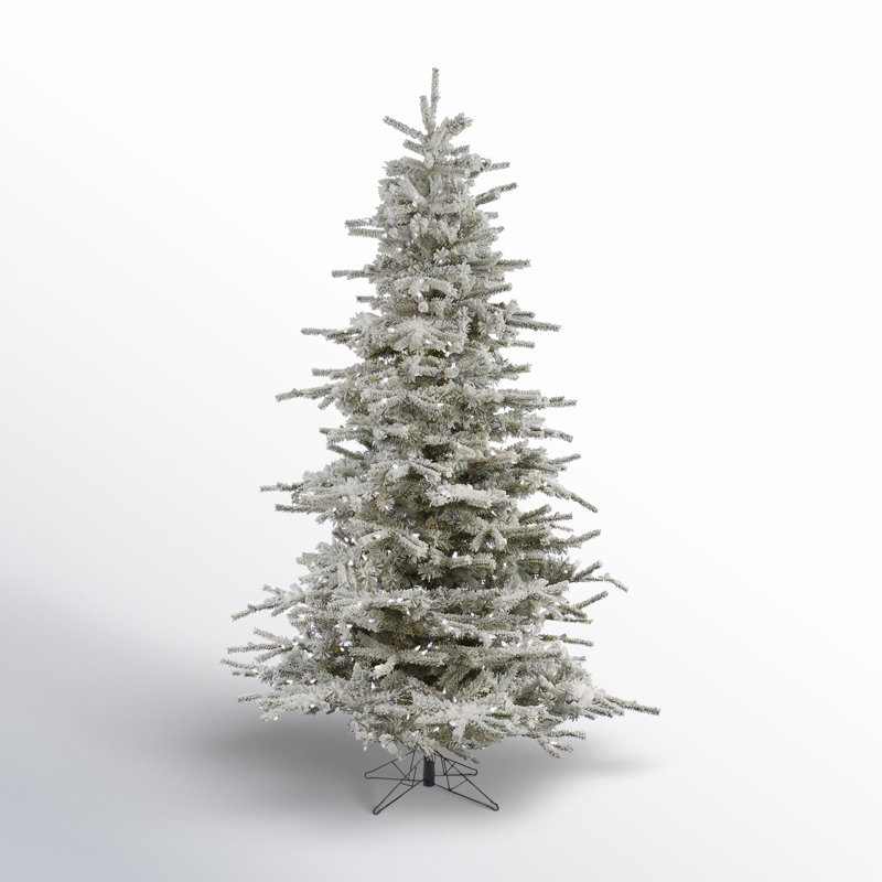 Sierra Flocked Fir Artificial Christmas Tree, Warm White LED, 8.5' H