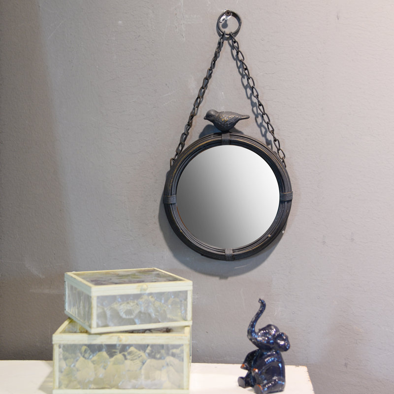 Nieto Round Wall Mirror, 17.9" x 11.22"