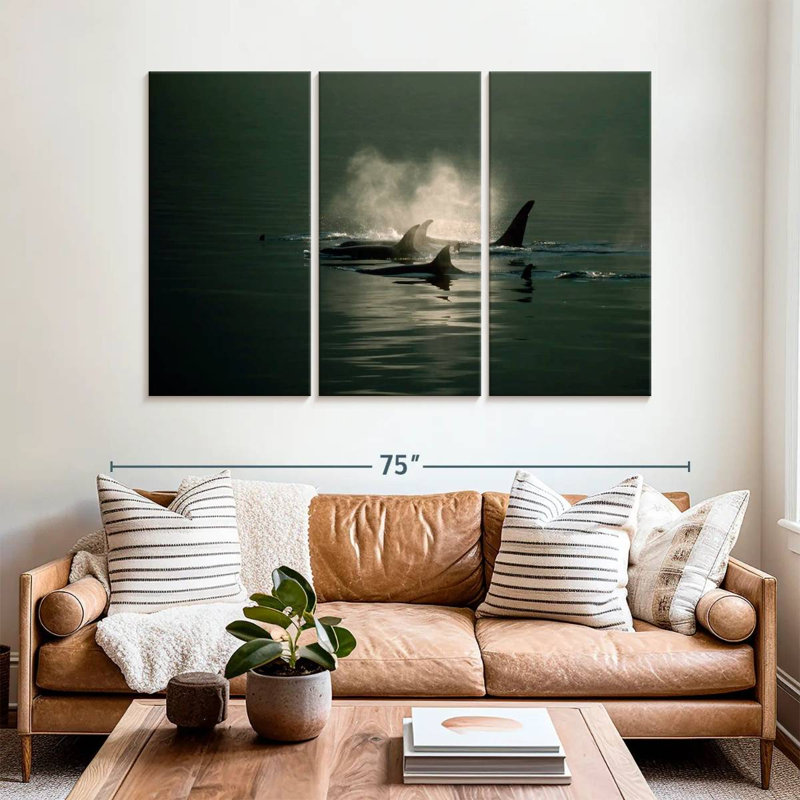 Brampt Orca Whale Pod, 42" H x 65" W