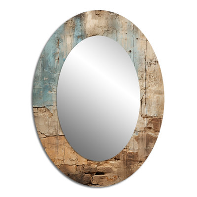 Miroir mural hébreu Western - collage mural ovale beige