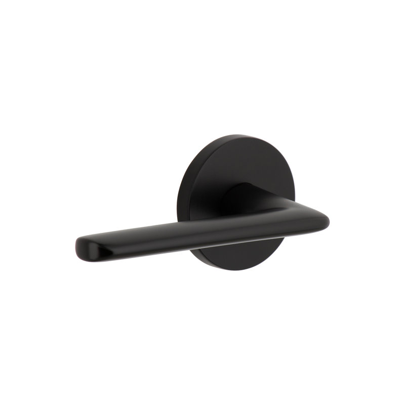 Viaggio Circolo Rosette Passage (couloir et garde-robe) avec levier Brezza, Noir satiné, 2.75", Gauche