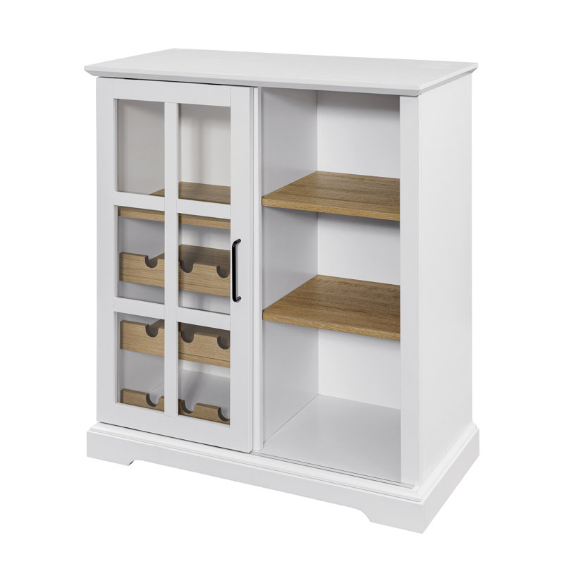 Macaire 80cm Bar Cabinet, White/Light Oak