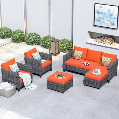 Townsey 5 Piece Rattan Sofa Seating Group with Cushions by Latitude Run