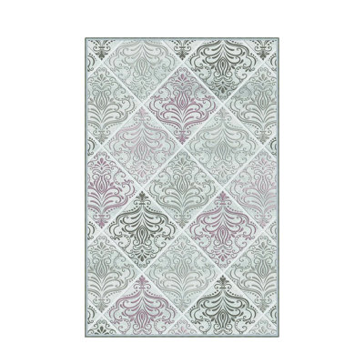 Stylish Woven Carpet, 5.2 x 7.5 Feet | 100% Polyester, 0.3 in Pile Height, Antibacterial, Non-Slip PVC Dot Underside | Machine Washable, 3D Digital Print | Perfect for Living Room, Bedroom & Home Décor