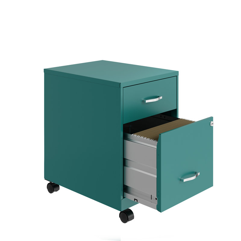 Ervehe 18'' Deep Mobile File Cabinet with Accessory Drawer, Teal