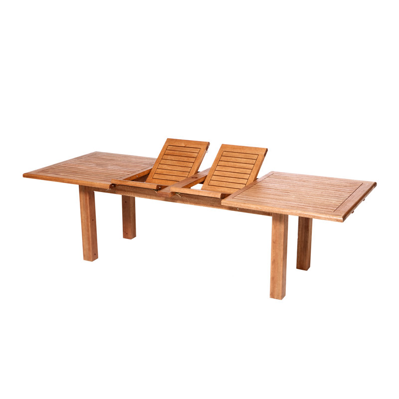 Aaleia Rectangular Wood Extendable Outdoor Dining Table , 260cm cm W 100cm cm D