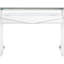 Bureau à 2 tiroirs blanc ultrabrillant avec structure en métal et verre, solution de bureau contemporaine, forme rectangulaire, base de traîneau, largeur de 48 pouces, installation trempée transparente polie, profondeur de 23,5 po, conception