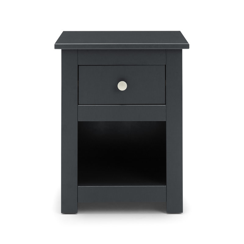Payeur 43cm W Manufactured Wood Bedside Table, Black
