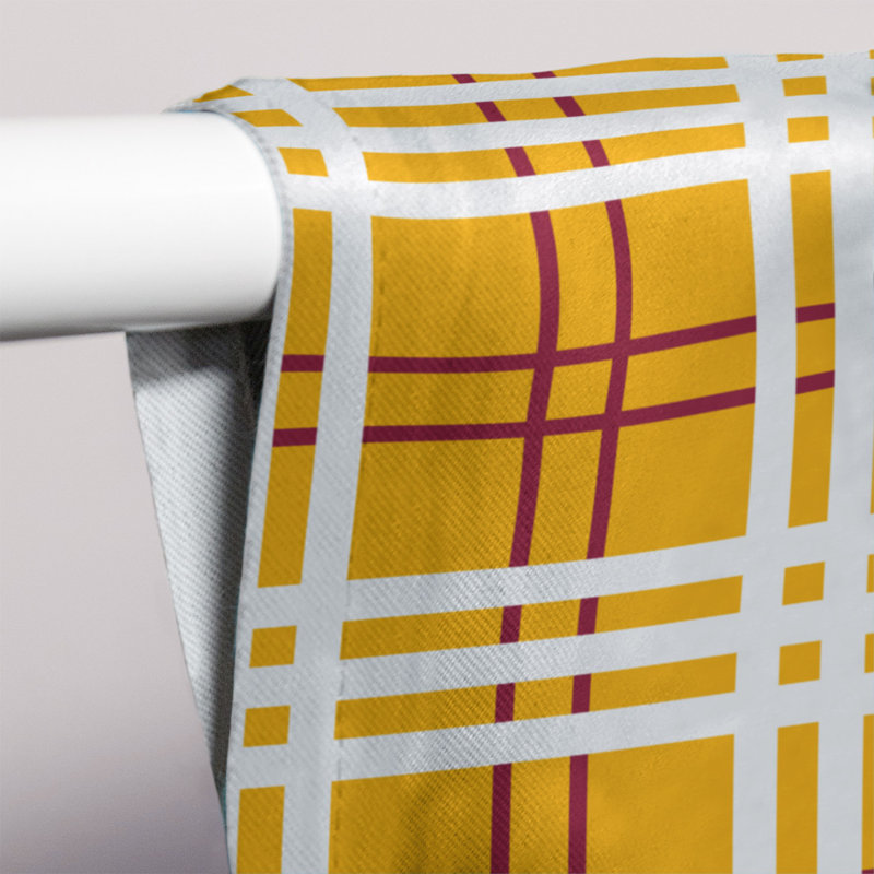 Sheer Curtain Single Panel, Yellow/White/Brown