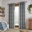 Tweed Check Unlined Eyelet Curtains-63790104-63790112