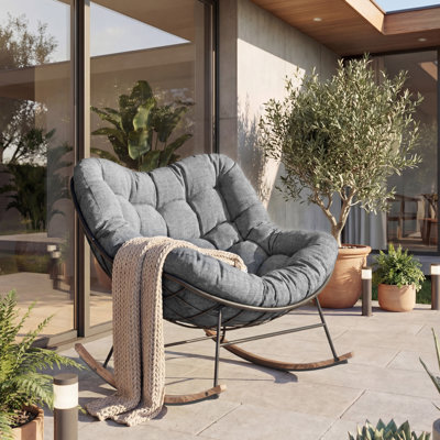 Steel Rocking Chair With Cushion