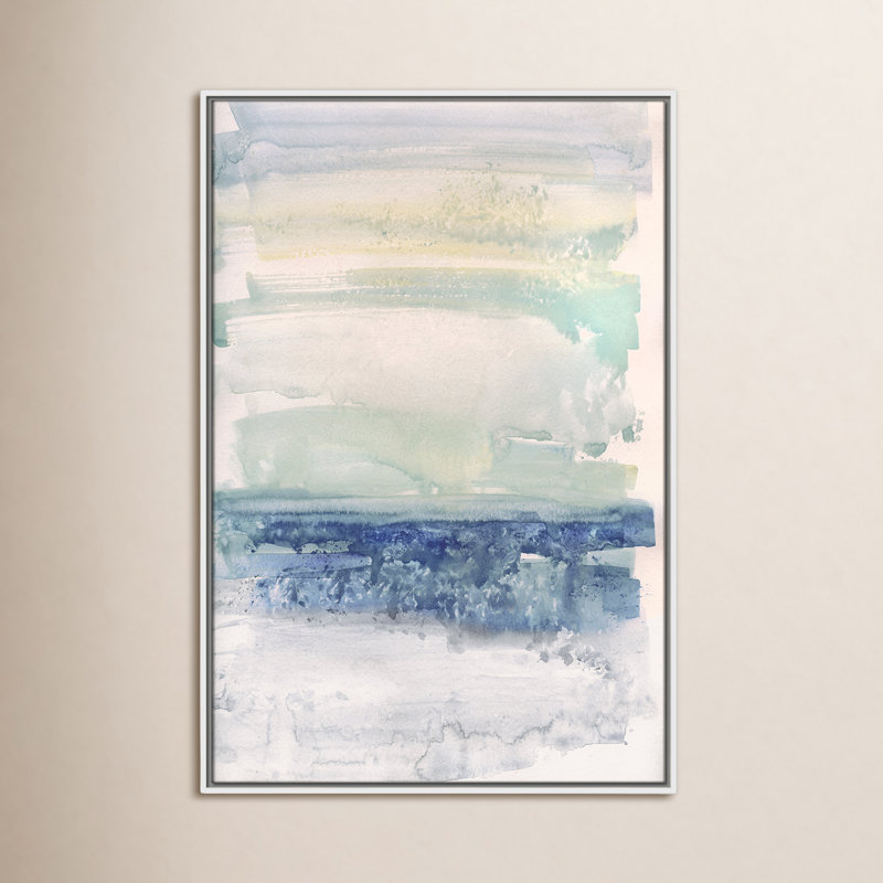 «Louella Gulf Shores» par Sally Swatland, peinture sur toile à cadre flottant, H 37,5 po x l 25,5 po x P 2 po, Cadre blanc