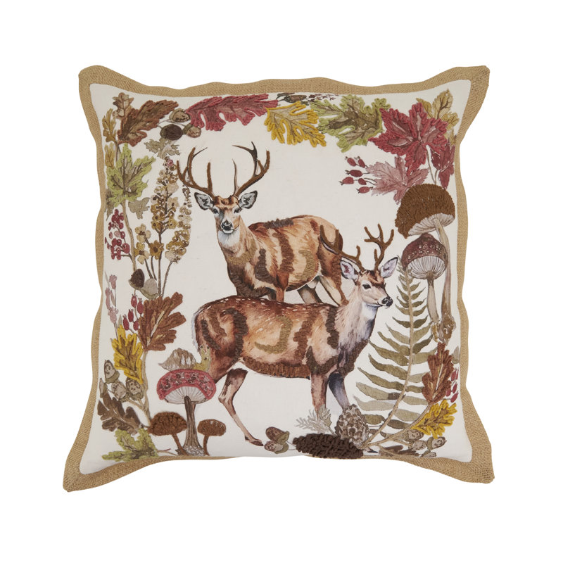 Coussin en duvet de cerf brodé, Duvet de canard