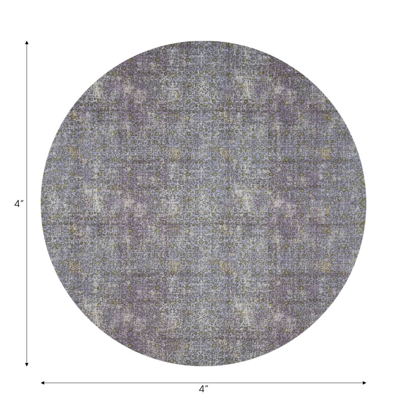 Sous-verres ronds en cuir végétalien Iznik, Doré / mauve