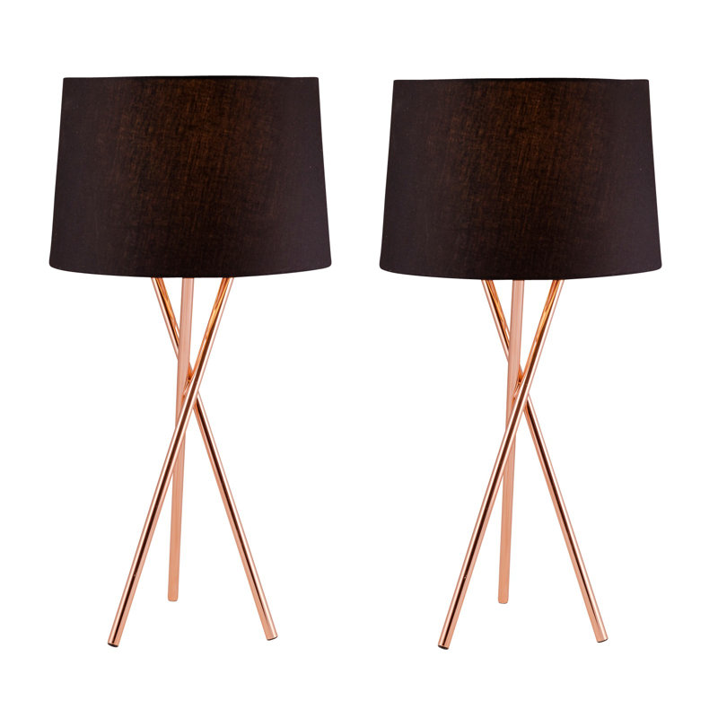 Castello Metal Tripod Lamp, Copper, Black