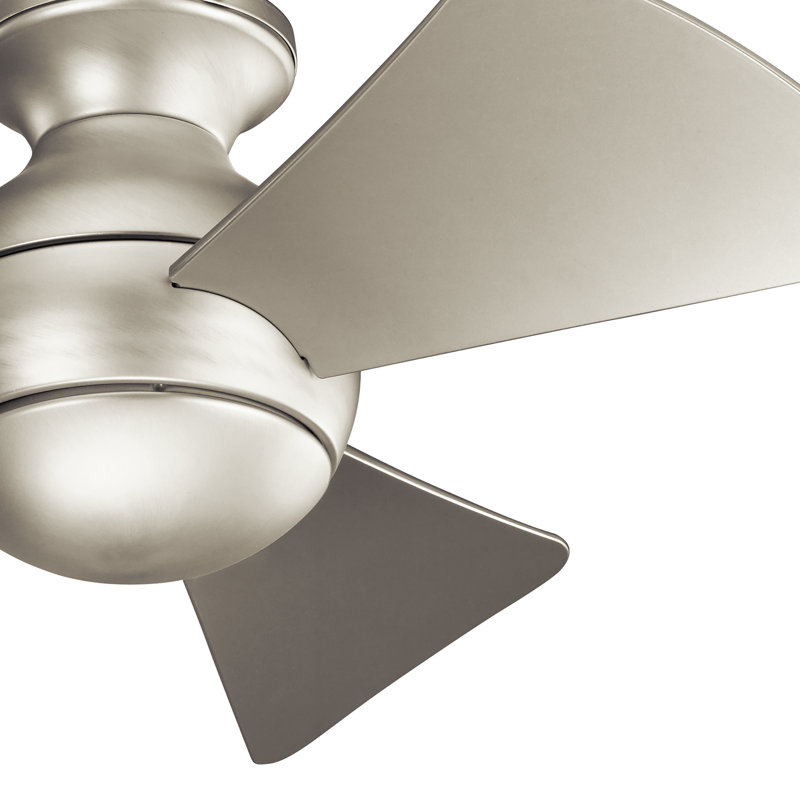 Ventilateur de plafond à DEL en nickel brossé 34 "Sola, Nickel brossé, 34 po