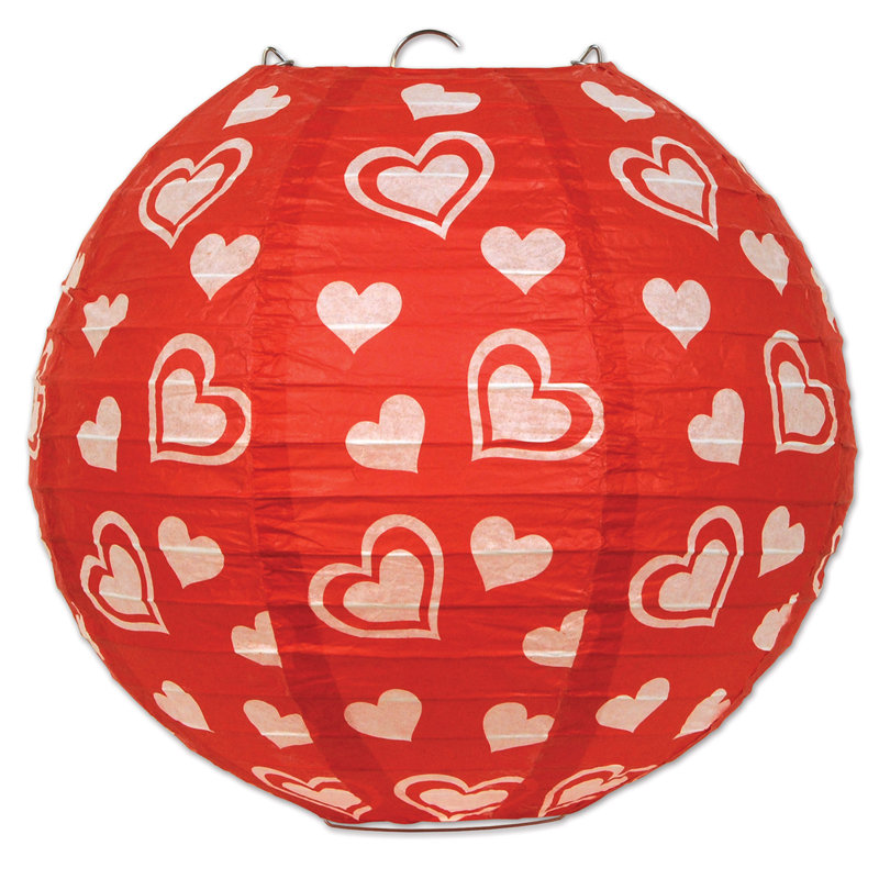 Lanternes en papier Heart - 9½ po - paquet de 6