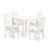 5 Piece Dining Room Furniture Set Includes a Square Kitchen Table and 4 Dining Chairs, Linen White-1163514146-1163514147-1146433681