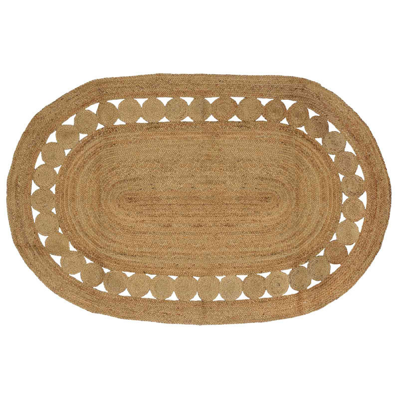 Hand Braided Area Rug, Brown, Oval 205cm x 305cm