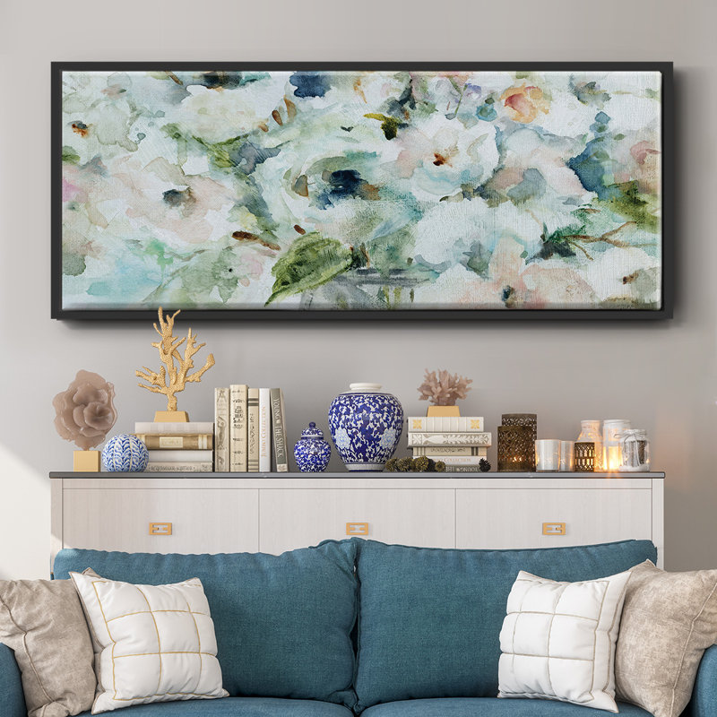 Blooming Softly- Framed Canvas, 20" H x 50" W