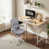 Table beige / blanc / chaise grise est en rupture de stock