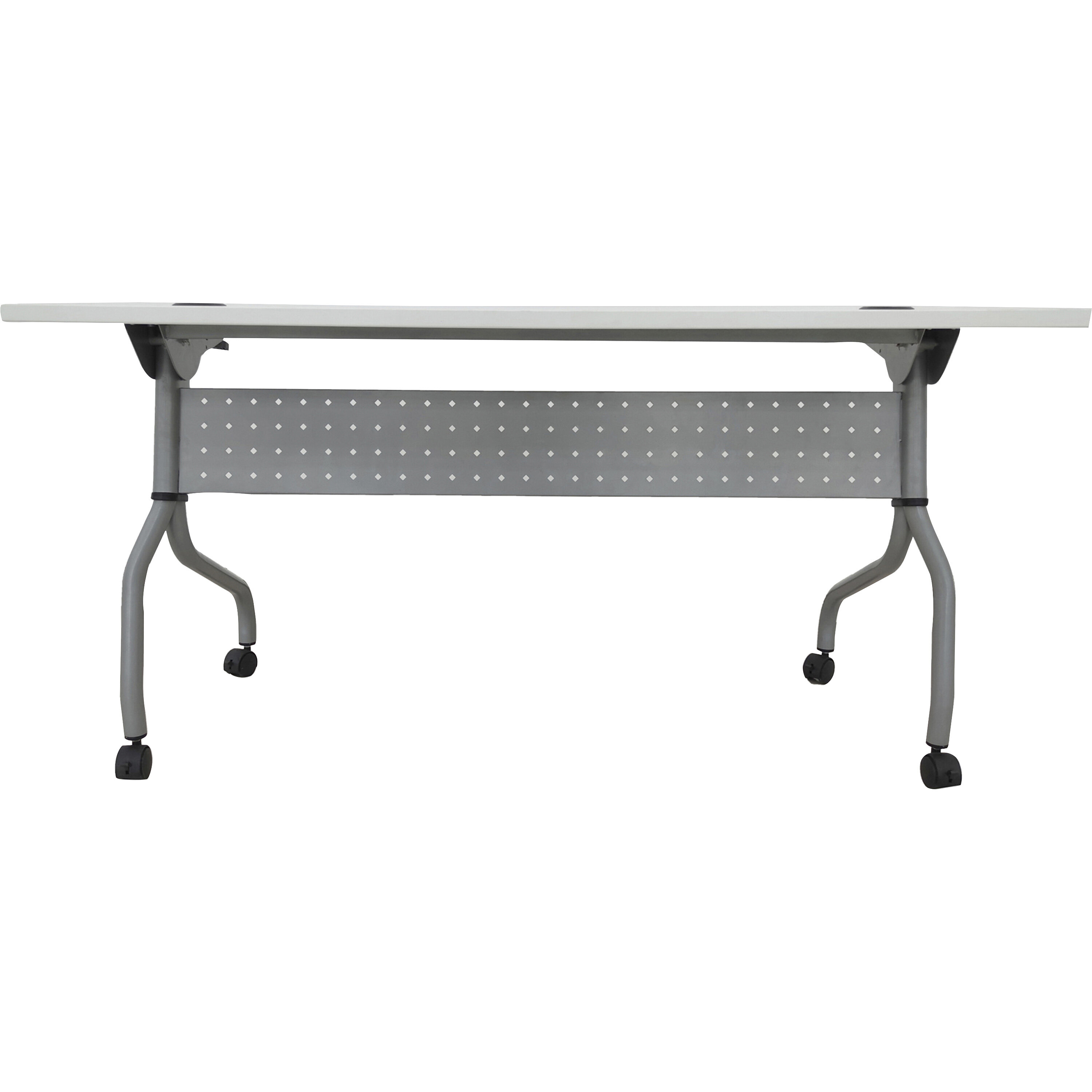 Lorell Rectangle 2 Person Flip Top Modular Training Table with Casters ...