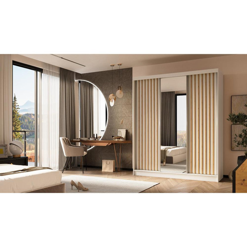 Brisen 3 Door Sliding Wardrobe, Beige