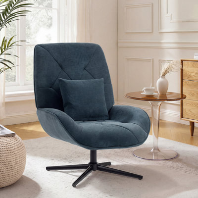 Upholstered Chenille Swivel Armchair