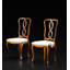 Queen Anne Back Side Chair in Beige/Brown