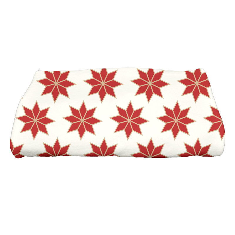 Serviette de bain, Blanc / rouge / doré