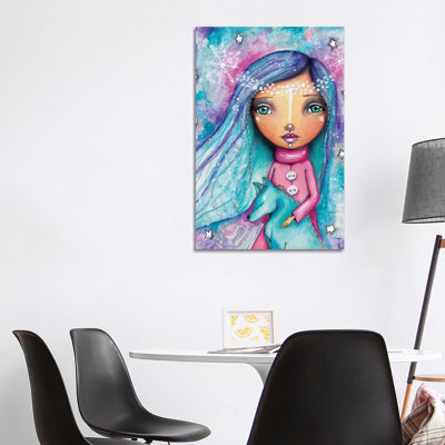 Snow Princess With Wolf by Tamara Laporte - Print on Canvas