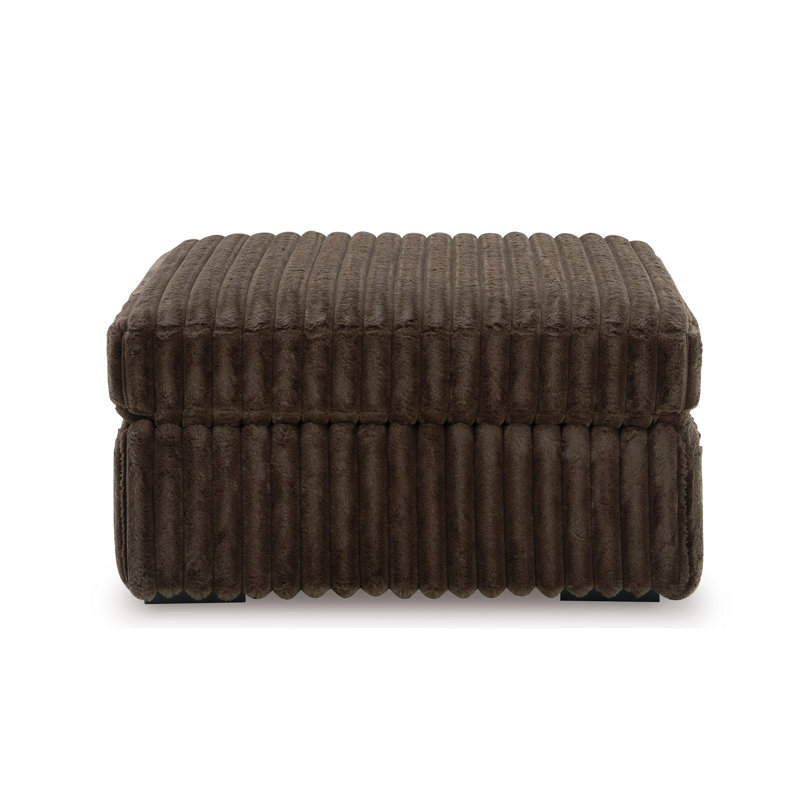 Corcoran Oversized Ottoman with Jumbo Corduroy Upholstery, Chocolate, Brown